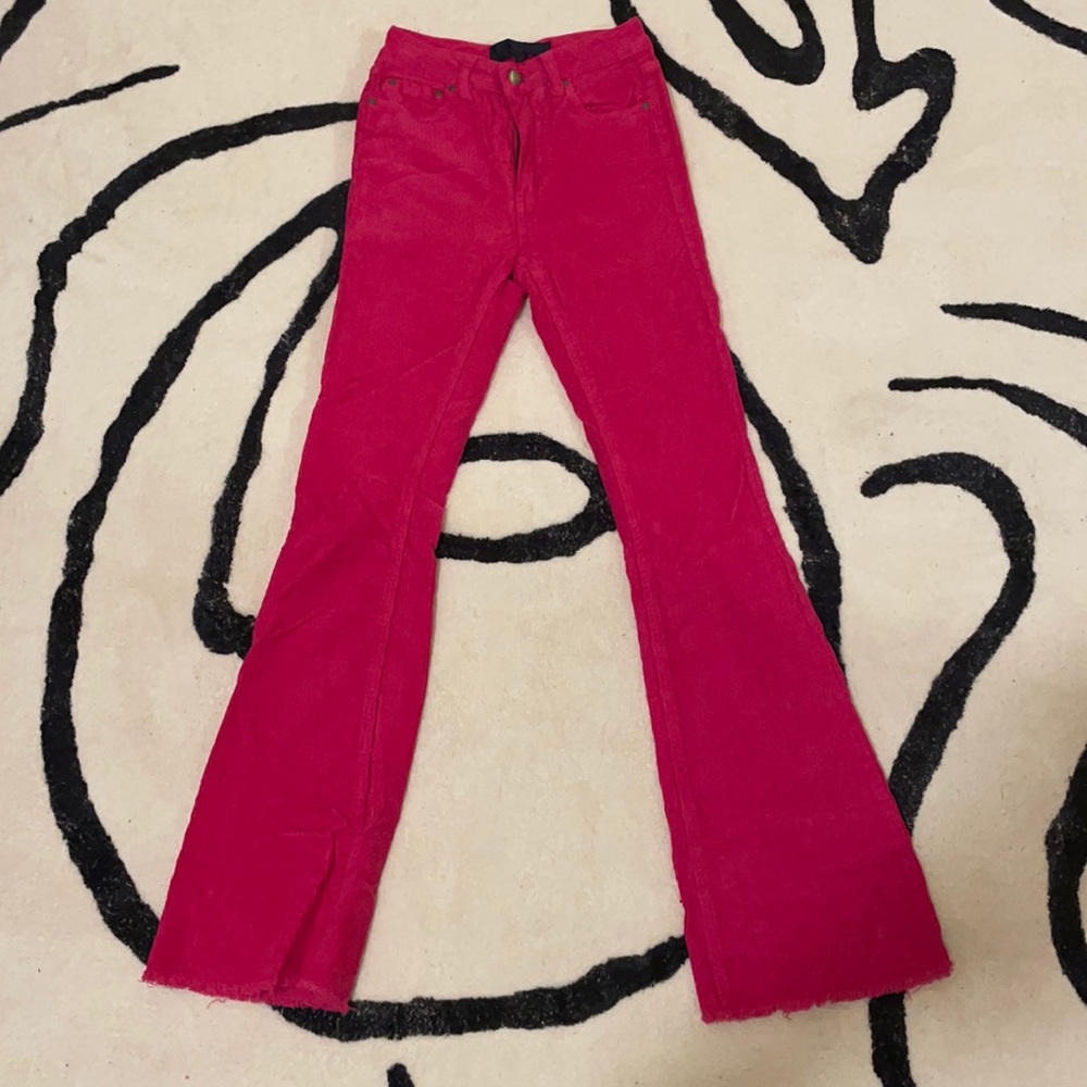 Rachel Roy hot pink corduroy bell bottom pants